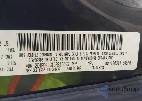2013 Dodge Grand Caravan Crew from USA, damaged, VIN 2C4RDGDG1DR615583
